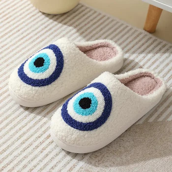 Pantoufles en coton œil du diable pour l'automne et l'hiver