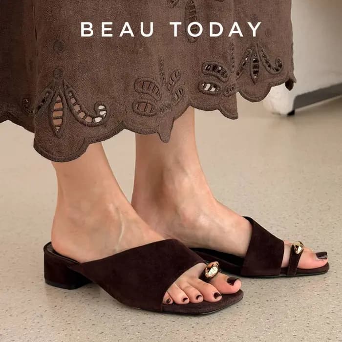 BEAUTODAY – pantoufles élégantes en cuir suédé pour femmes