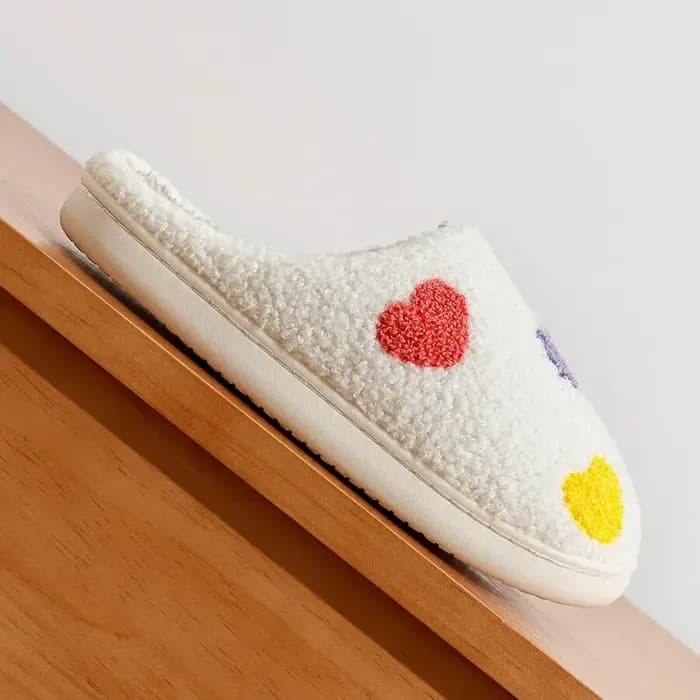 Pantoufles multicolores au Design petit cœur pour femmes