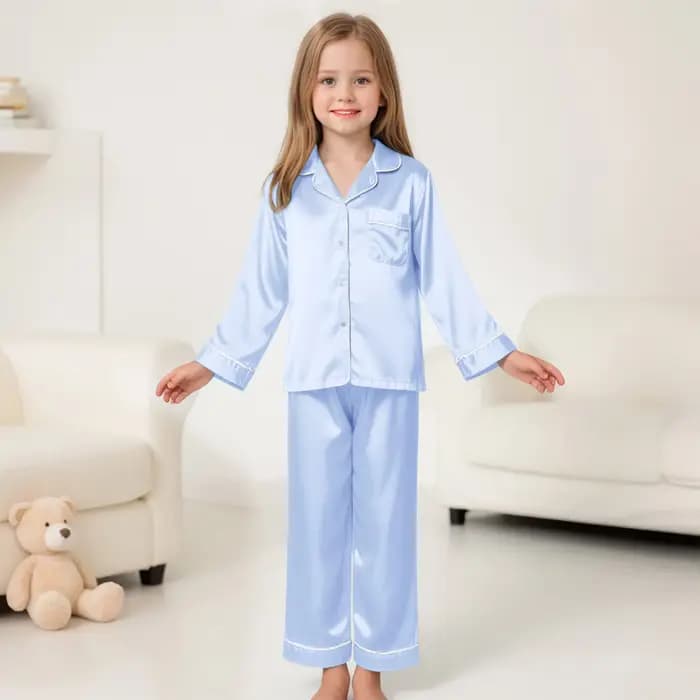 Ensemble pyjama 2 pièces en soie pour filles