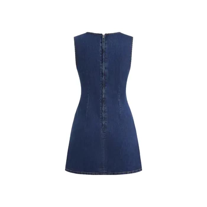 Robe en jean sans manches coupe ajustée pour femme