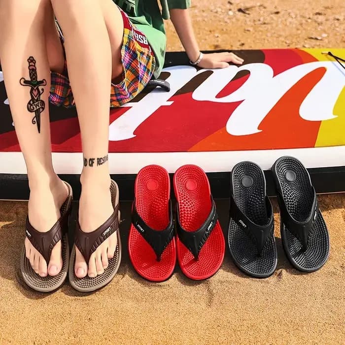 Grande taille 46 hommes pantoufles Massage tongs