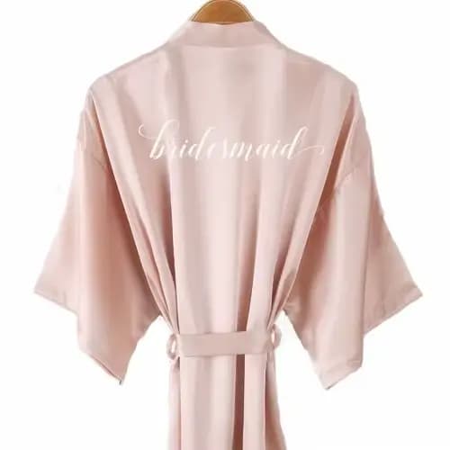 Peignoir Champagne mariée satin-soie kimono femmes fête nuptiale soeur équipe mère douche vêtements de nuit demoiselle d'honneur mariage robes courtes
