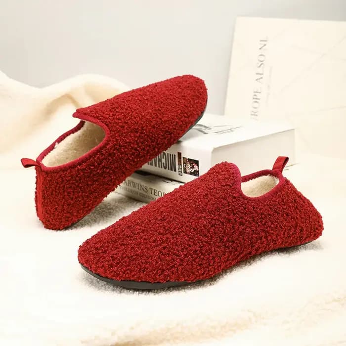ELUVA pantoufles d'hiver antidérapantes pour hommes et femmes thermiques en plein air intérieur chaud en peluche
