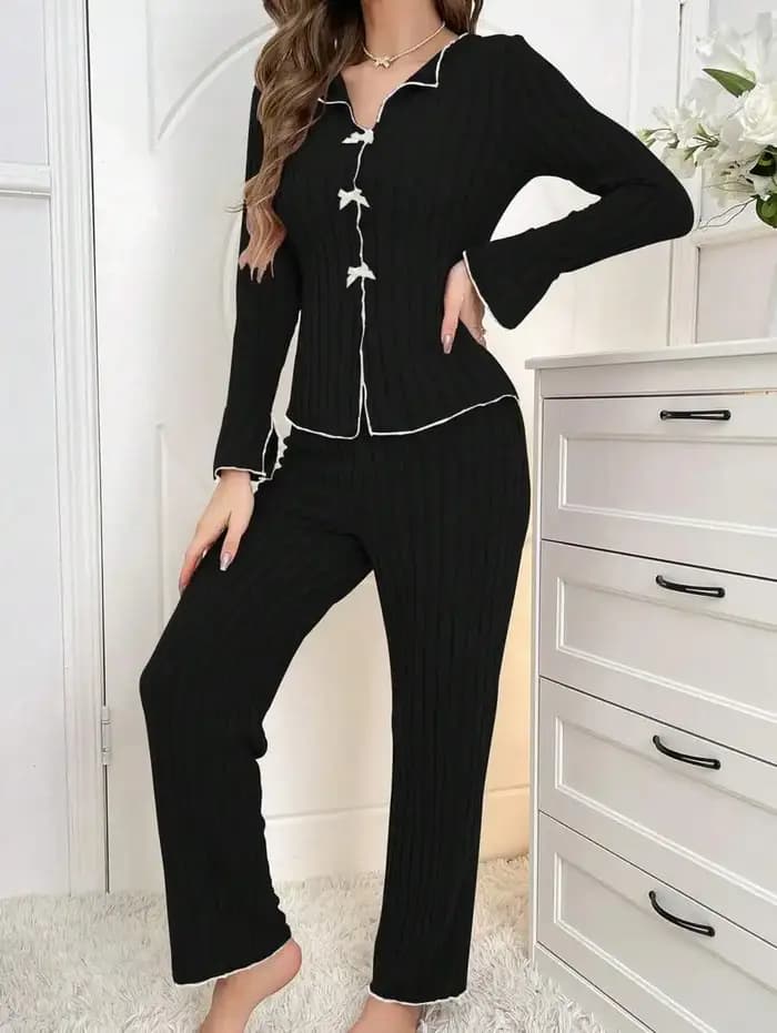 Vêtements de nuit femmes pyjama ensemble femme femmes maison vêtements pantalons ensembles femmes py