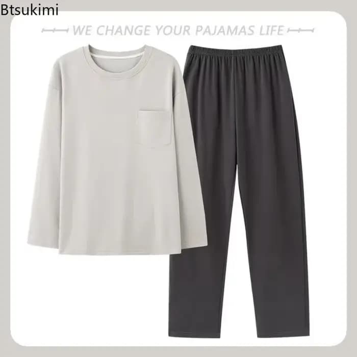 Nouvel ensemble pyjama homme 2026 – Haut à manches longues et pantalon