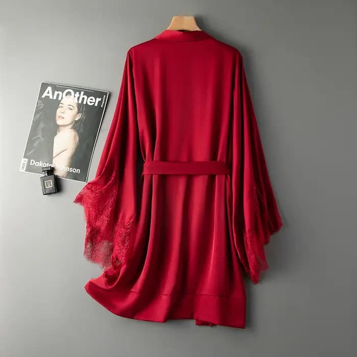 Robe de nuit Sexy en Satin et dentelle pour femmes