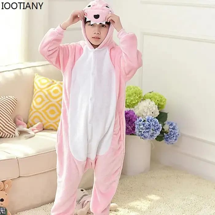 Pyjama Chaud en Motif de Dinosaure Rouge pour Enfant