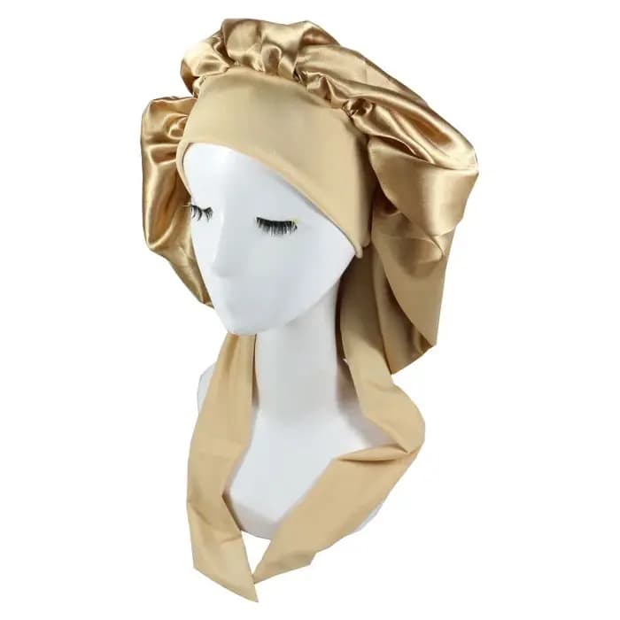 Femmes Satin solide chapeau De couchage nuit Bonnet De sommeil soins capillaires
