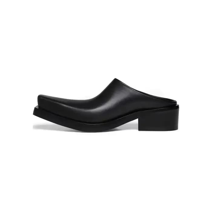 Femmes pantoufles en cuir unisexe décontracté bout pointu demi pantoufle grande taille été bureau sandales mode diapositives chaussures