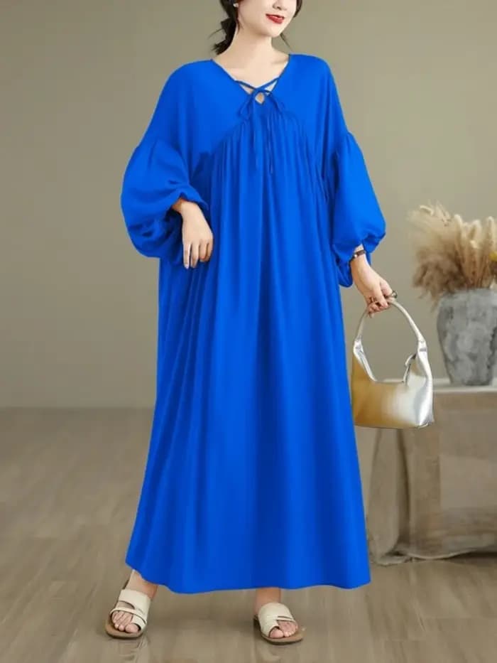 Manches longues surdimensionné en mousseline de soie vintage nouveau dans les robes pour les femmes décontracté ample printemps été automne robe vêtements élégants 2025