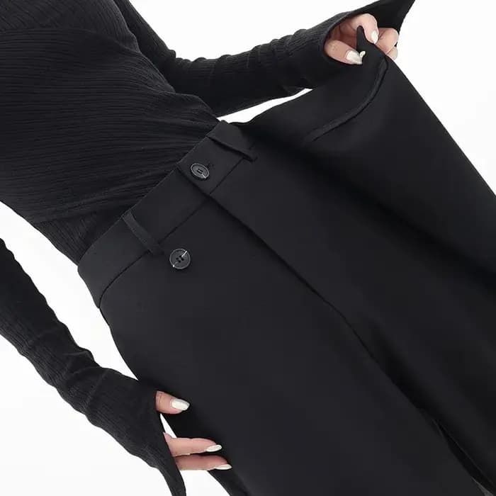 Pantalon large taille haute irrégulier pour femme, Y2K, mode estivale, patchwork décontracté, monoch