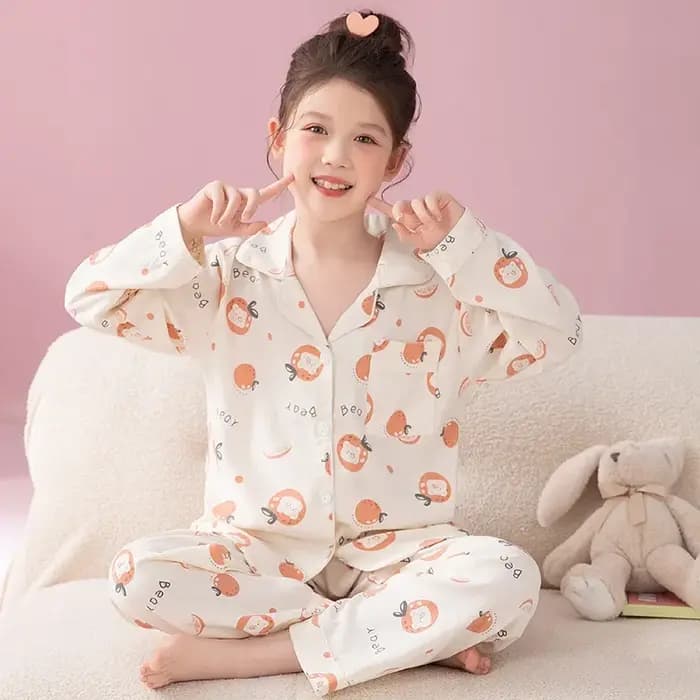 Pyjama de dessin animé à manches longues pour filles