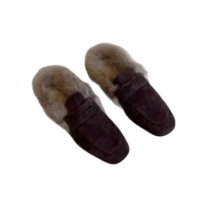 Pantoufles en fourrure pour femme