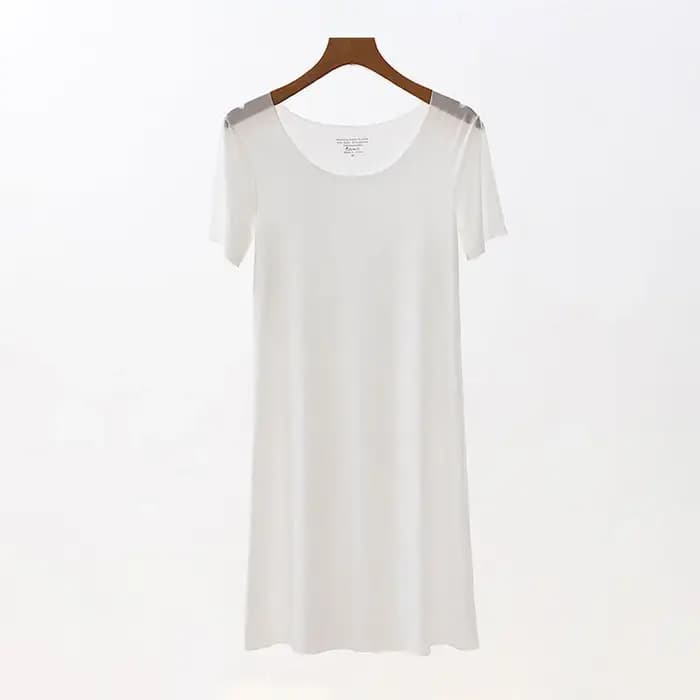 Robe de nuit en satin de soie pour femme, légère, à manches courtes, pour l'été, décontractée, respi