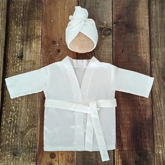 Peignoir en soie douce et ensemble bonnet de douche pour bébé