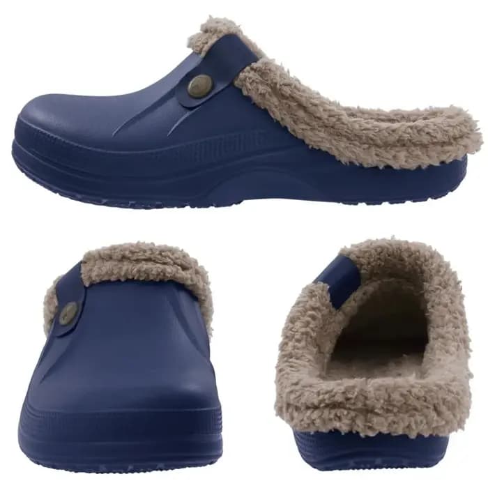 Kidmi sabots doublés de fourrure d'hiver pour hommes et femmes diapositives d'intérieur pantoufles imperméables
