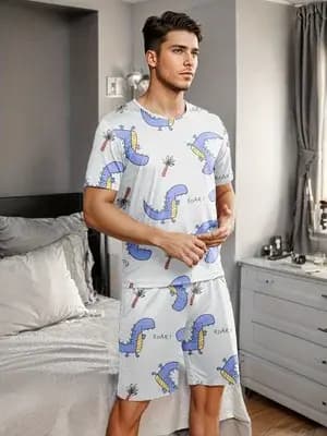 Ensemble pyjama pour homme avec imprimés dinosaures en carton