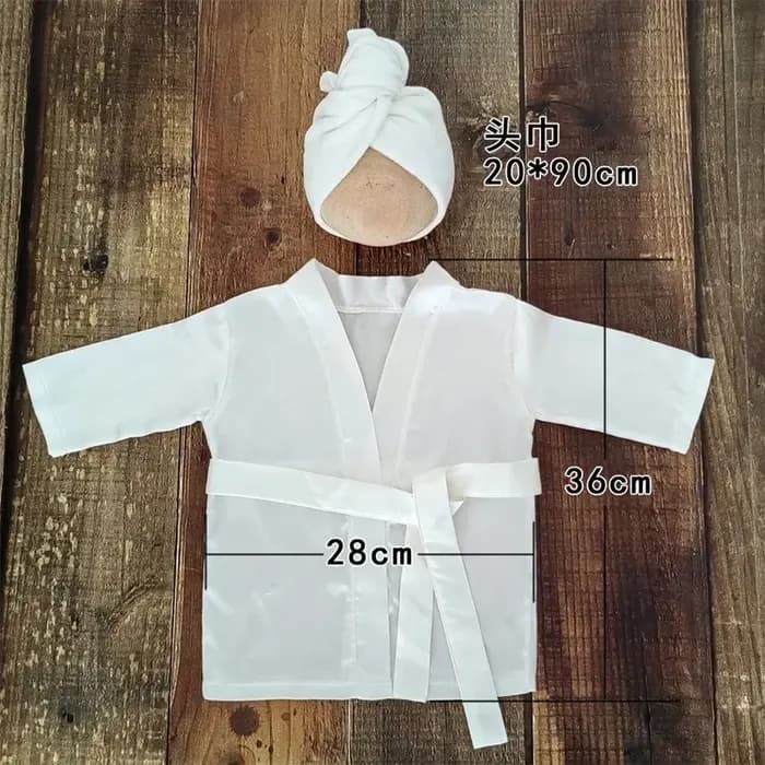 Peignoir en soie douce et ensemble bonnet de douche pour bébé