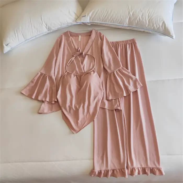 Ensemble pyjama femme nouveau coussin De poitrine vêtements De nuit dames robe