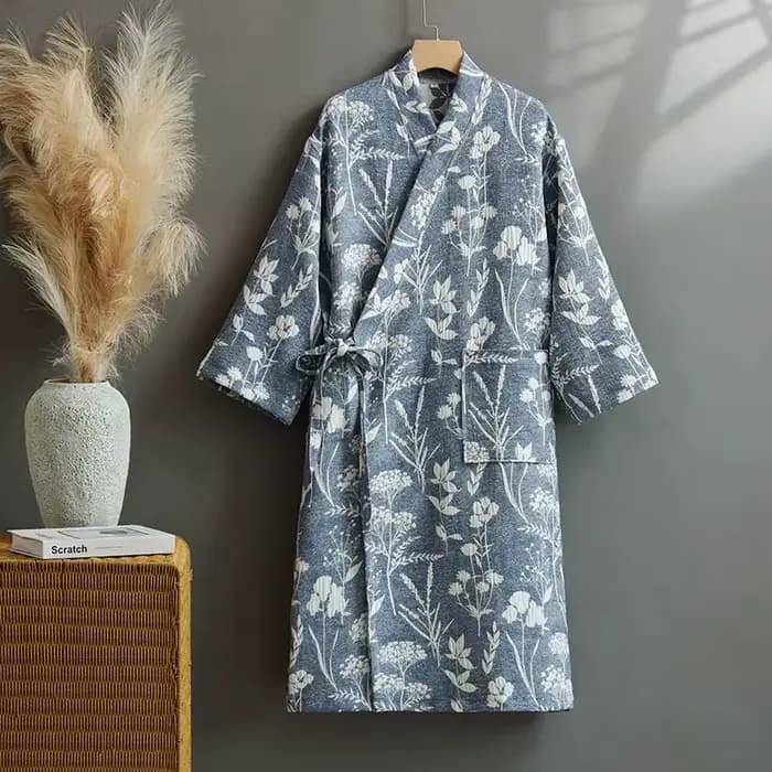 Peignoir en gaze de coton à trois couches pour Couples