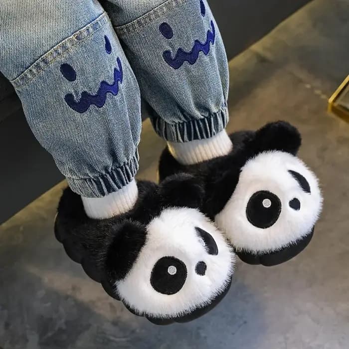 Mode mignon Panda enfants pantoufles garder au chaud confortable chaussures de sol maison