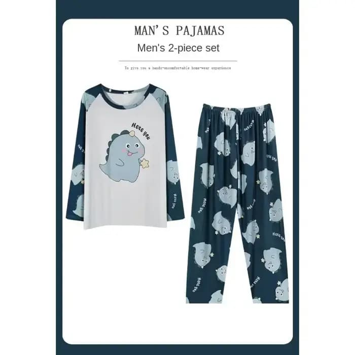 Ensemble pyjama en coton à manches longues pour hommes