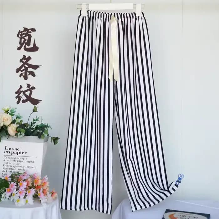 Mode rayé pyjama pantalon pour femmes doux ceinture printemps vêtements de nuit pour enfants