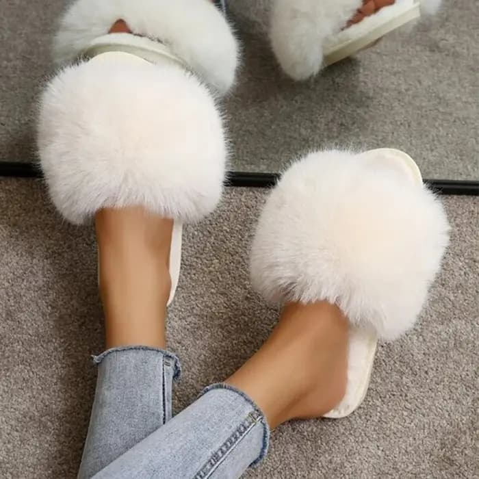 Nouvelles pantoufles d'intérieur en fausse fourrure pour femmes
