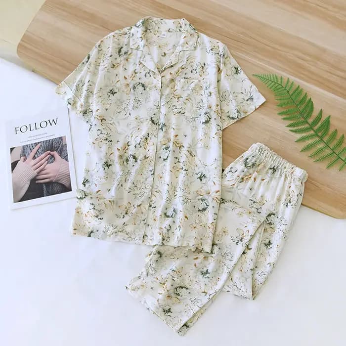Ensemble pyjama d'été en coton et Viscose pour femmes