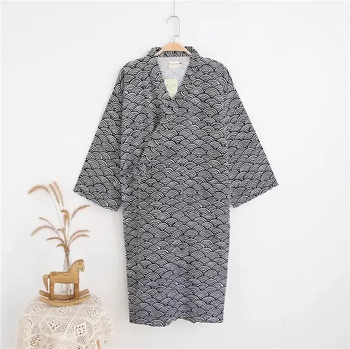 Peignoir Kimono Homme 2026 en Coton Double Gaze 100% Léger pour Couple