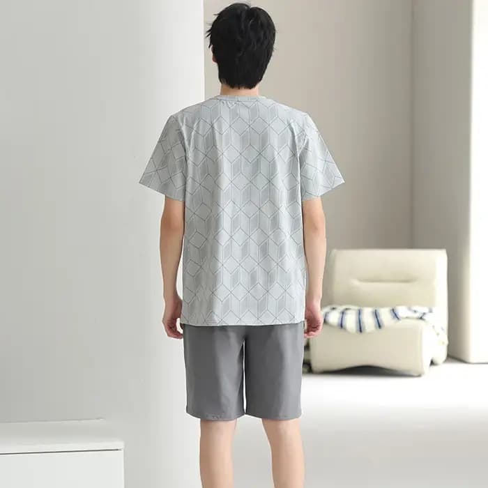 Grande taille L-4XL hommes pyjamas ensemble été Modal à manches courtes pyjama mâle