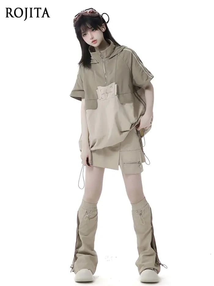 Robe légère et respirante kaki brodée à bretelles étendues pour femmes
