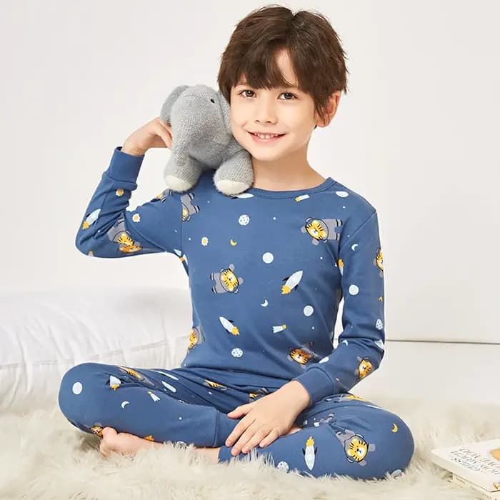 Enfant garçon Pyjamas pour 3-14 ans hiver à manches longues