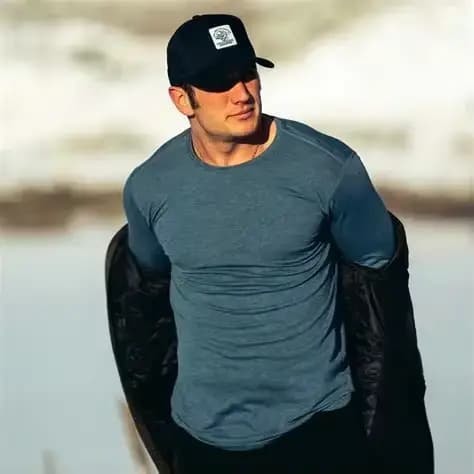 T-shirt thermique à manches longues pour homme 100% laine mérinos