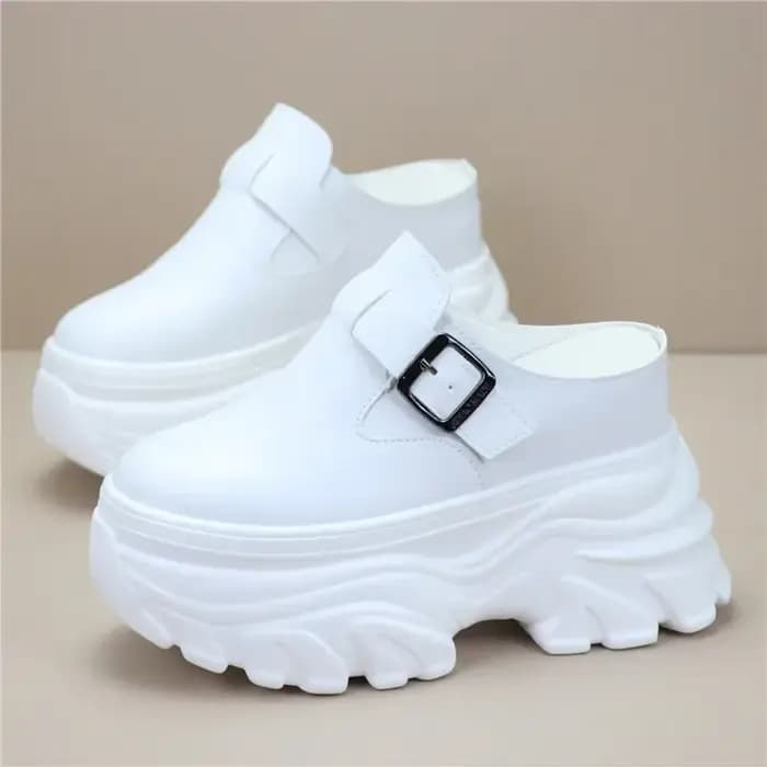 Pantoufles chaussures décontractées couverture orteil femmes talons diapositives Pantofle dame luxe haut 2025 fille plat PU tissu PVC Rome Super coton