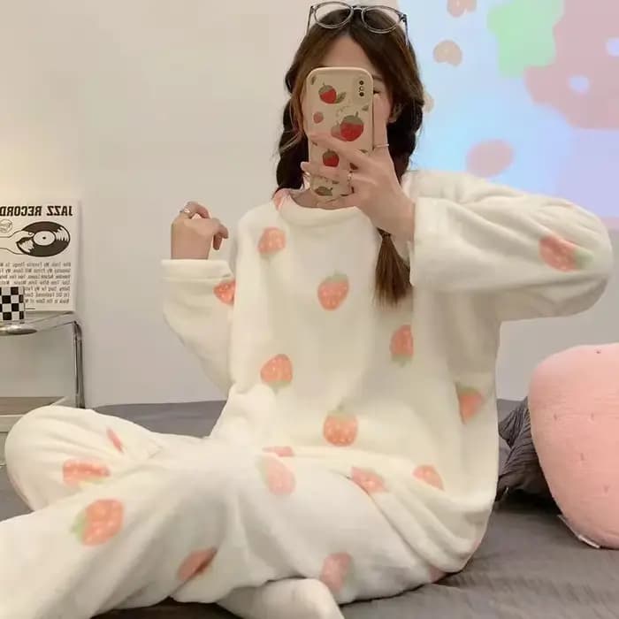 Pyjama en Velours à Manches sulfpour Femmes