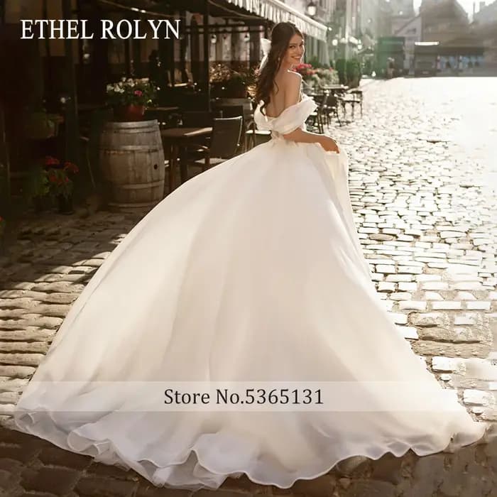 ETHEL ROCircN-Robe de mariée trapèze sexy en mousseline de soie pour femmes