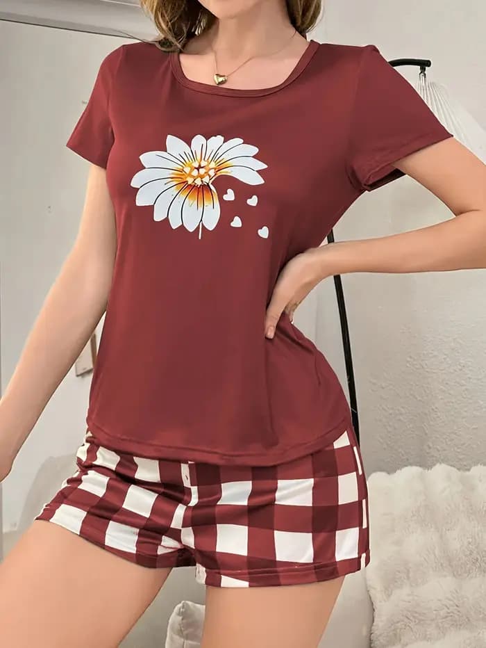 Ensemble 2 pièces de pyjama pour femme pour toutes les saisons