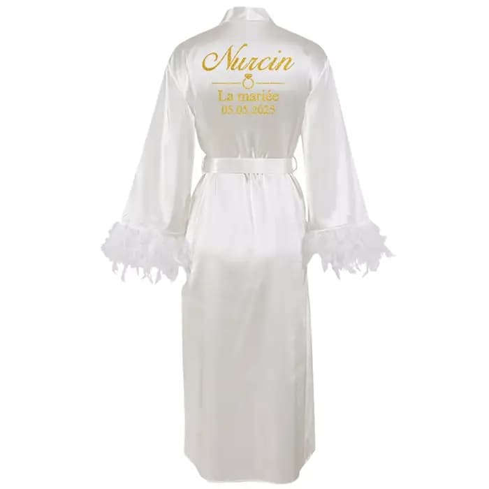 Peignoir personnalisé pour femmes, robe personnalisée avec nom et date, ajouter n'importe quel texte
