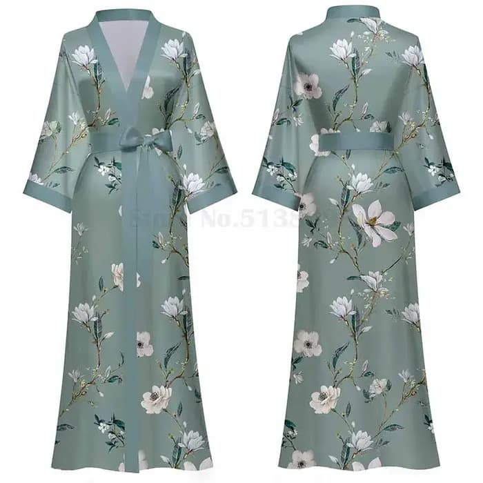 Printemps vêtements de nuit pour femmes longue Robe chemise