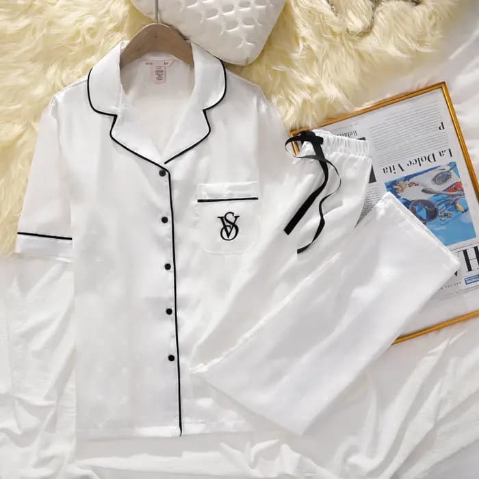 Ensemble de pyjama en satin de soie pour femmes Victoria's Secret