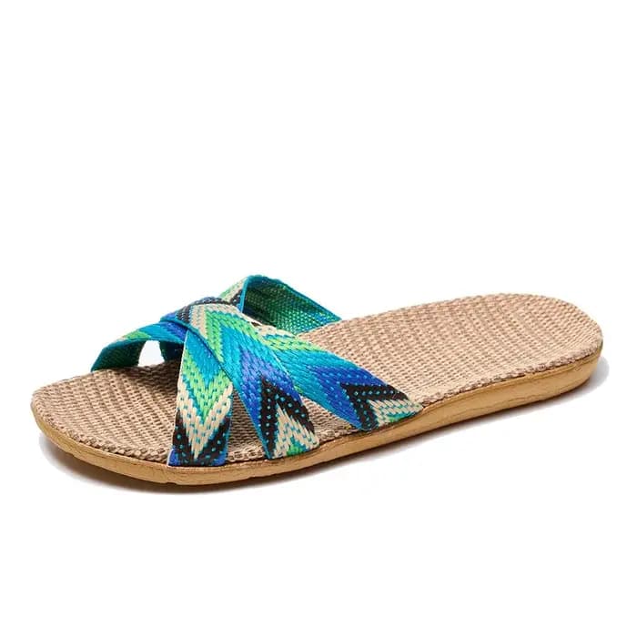 Pantoufles d'intérieur pour femmes, chaussures de maison légères en lin, pantoufles de Couple, panto