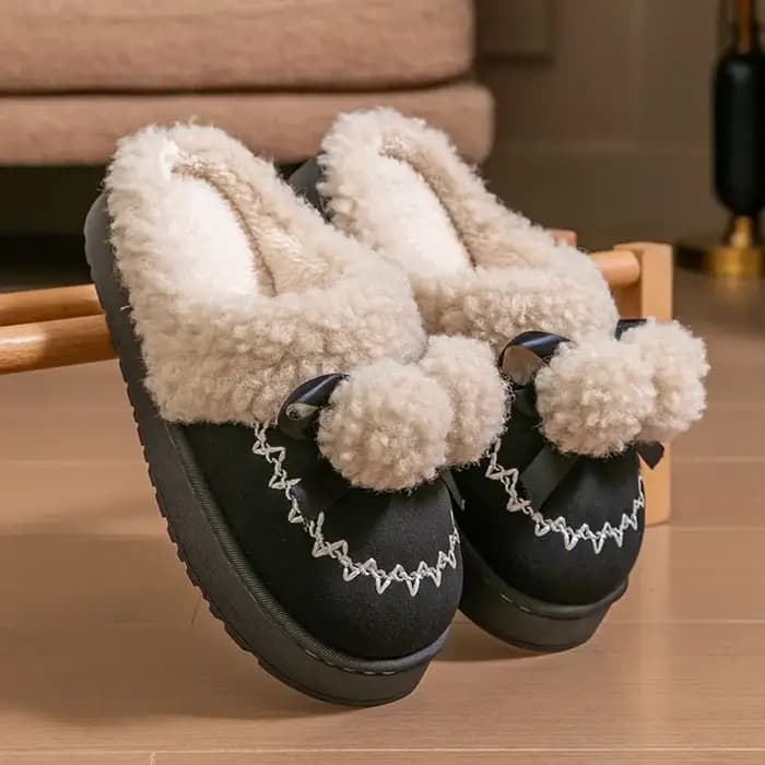 Pantoufles en peluche de coton antidérapantes durables