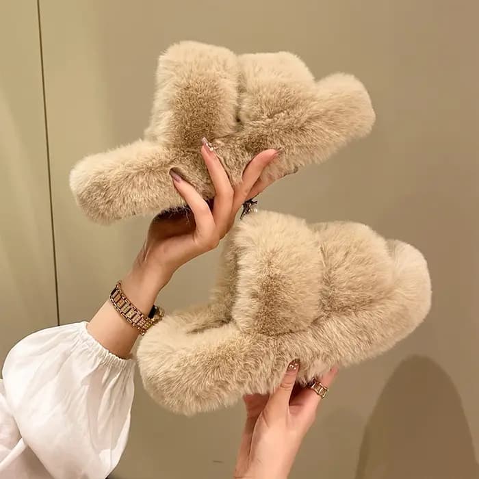 Pantoufles à plateforme à double bande pour femmes