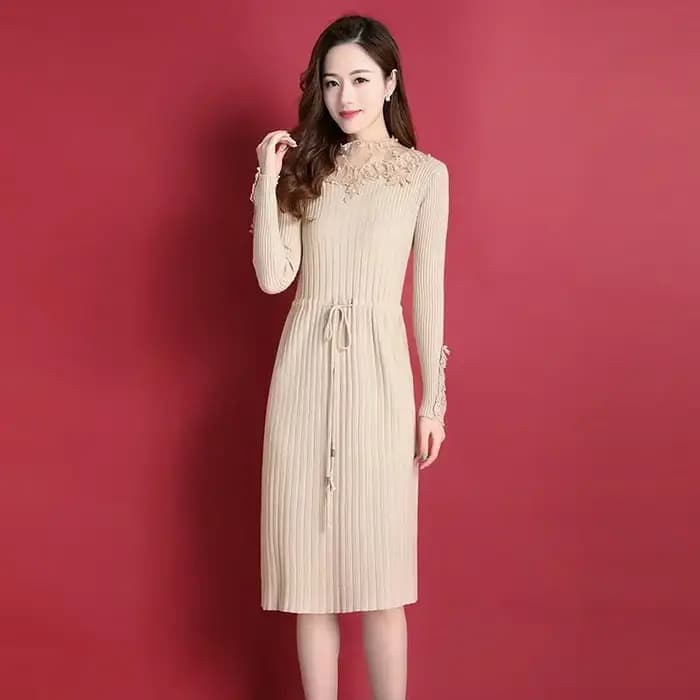 Robe longue en tricot de haute qualité pour femme