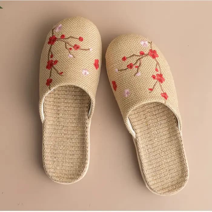 Pantoufles d'intérieur en lin de style chinois pour femmes et hommes