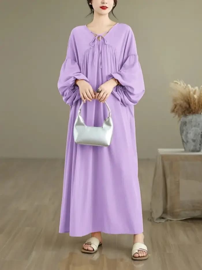 Manches longues surdimensionné en mousseline de soie vintage nouveau dans les robes pour les femmes décontracté ample printemps été automne robe vêtements élégants 2025