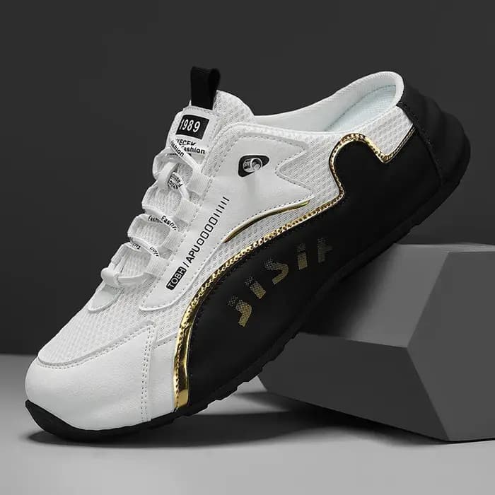 Grands chaussons pour hommes été respirant maille pantoufles mode chaussures décontractées à semelles souples