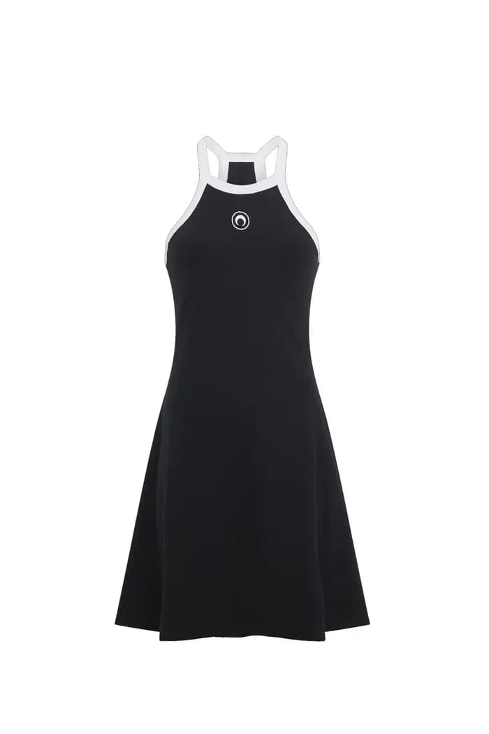 Robe décontractée à bretelles pour femme, été, broderie lune, sans manches, style sport, rétro, coul